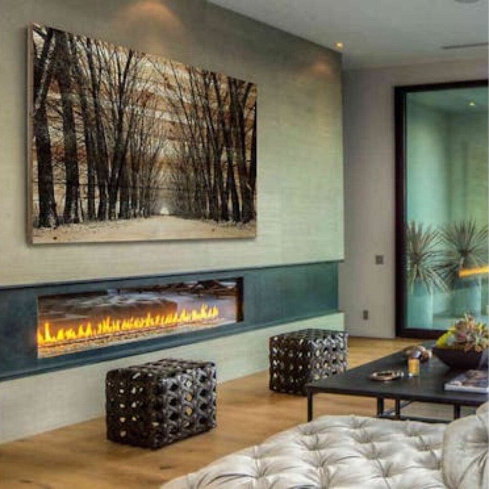 Parvez Taj Tree Path 45-Inch x 30-Inch Pine Wood Wall Art